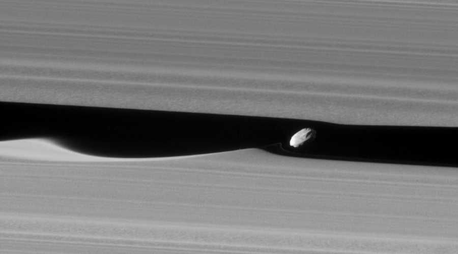 Daphnis – one of Saturn’s smallest moons captured in the photo